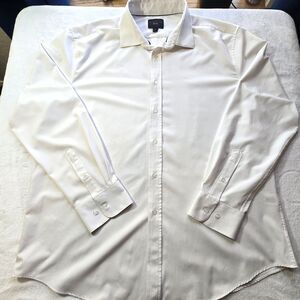 Marc Asher New York Men's Dress Shirt Button Up Size XL 17- 17.5 White